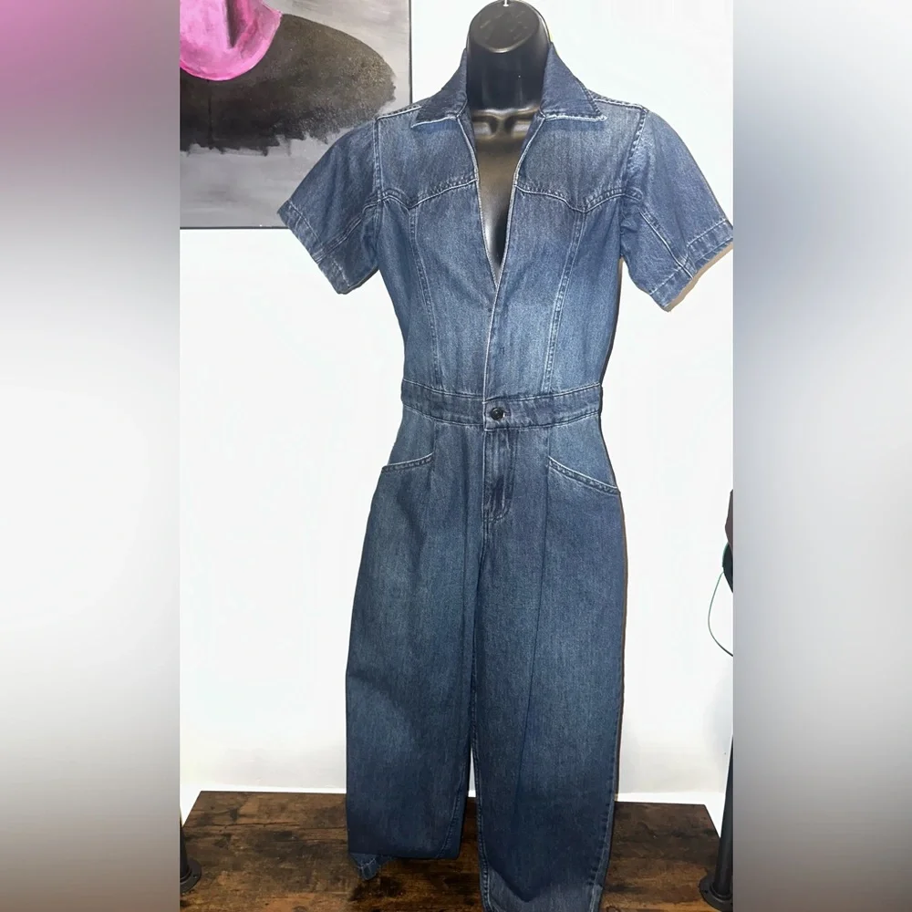 Free People Denim Jumpsuit - Picture 1 of 9